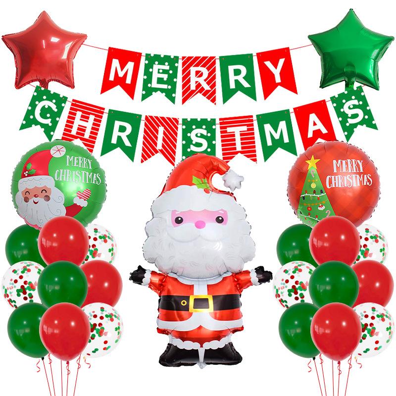 Christmas Balloon Set Gingerbread Man Themed Santa Claus Christmas Tree Party Decorations Kindergarten Decorations