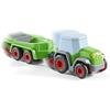 Jouet - HABA - Tracteur avec remorque - Dès 2 Ans - Vert - Dimensions 18x5,7 cm