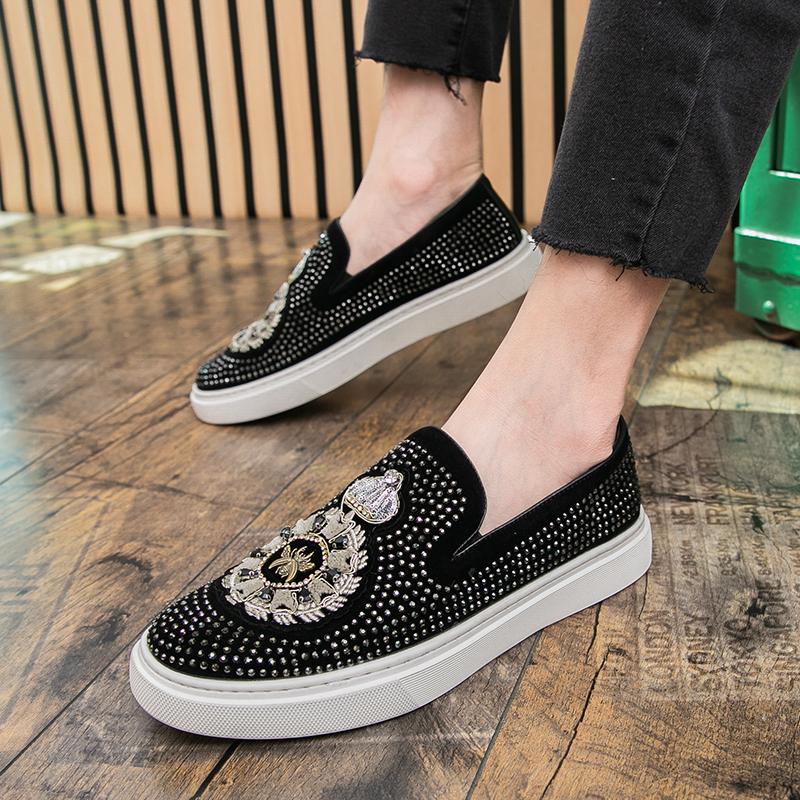 Fashion New Men's Casual Shoes Comfortable Soft Punk Style Board Shoes Fashion Loafers Anti Slip Wear Resistant Personalized Sneakers