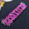 Pink Hememorphite Druzy Gemstone Handmade 925 Sterling Silver Bracelet 7-8" KG-1820