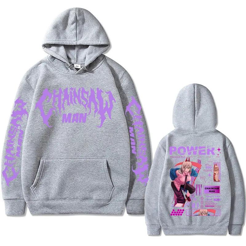 Cartoon Anime Couple Hooded Sweater European Size Chainsaw Man Hooded Sweater Anime Cartoon