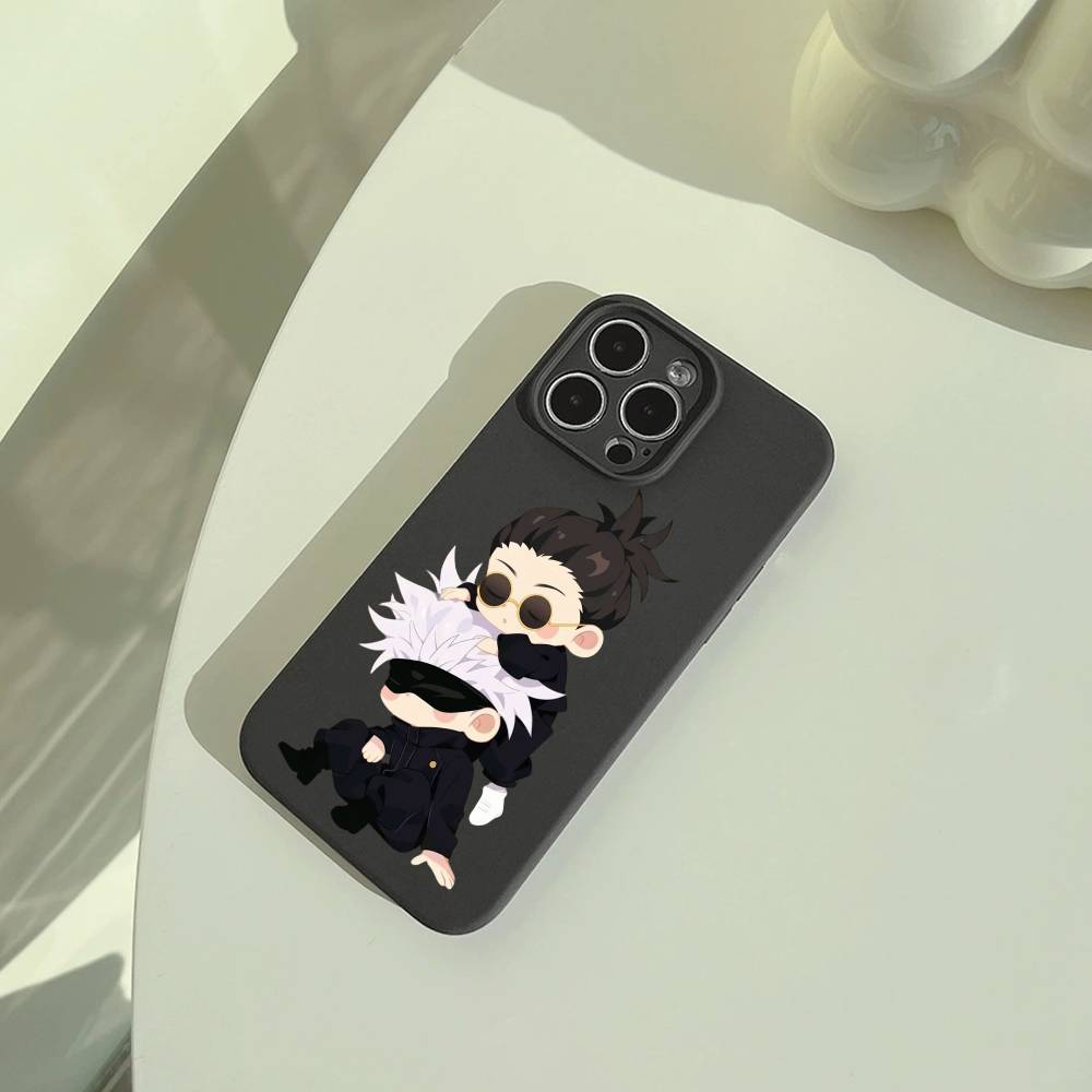 opular characters-J-Jujutsu K-aisen- Phone Case For iPhone 17,16,15,14,13,12,11 Pro Max,16Plus,XS Soft Black Cover