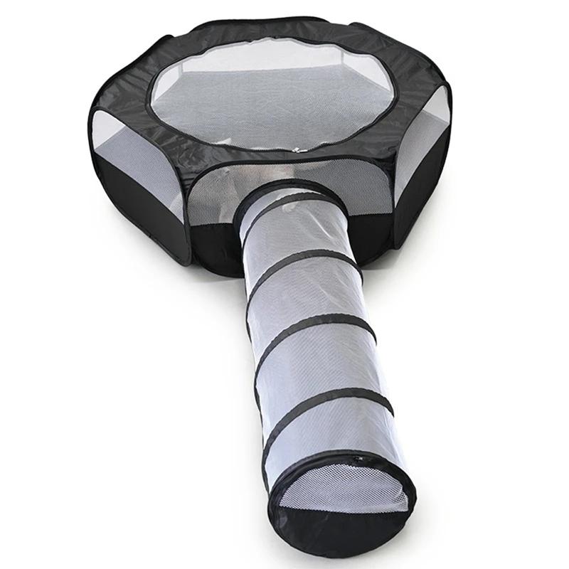 2 In 1 Interactive Foldable Outside Play Tent And Tunnel Cat Tunnel Cage House For Bunnies Kitten Rabbits Hamster Ferrets Bed