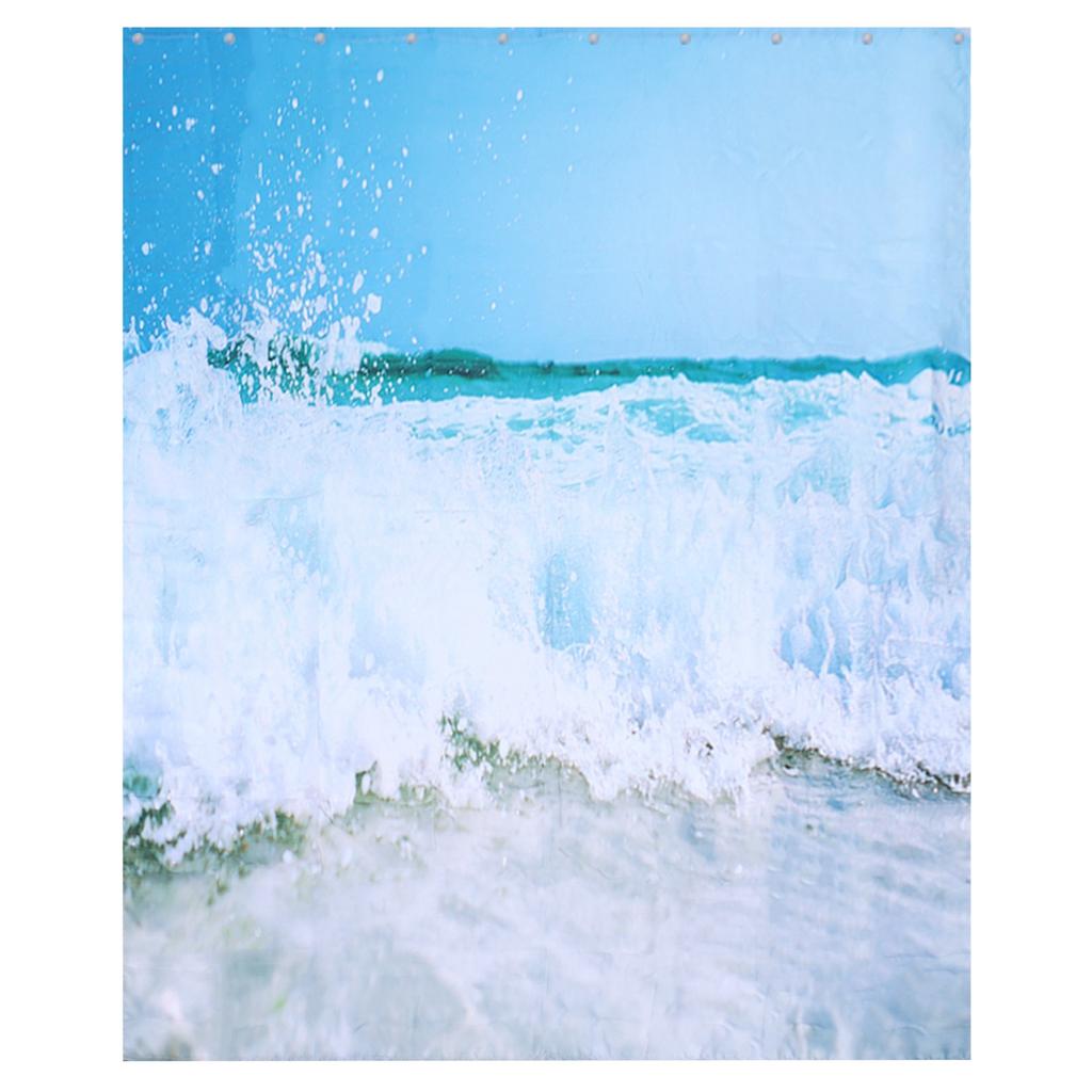 Freie Stanzung Duschvorhang mit Haken Wasserdichter Badevorhang für Zuhause Badezimmerzubehör 150x180 cm