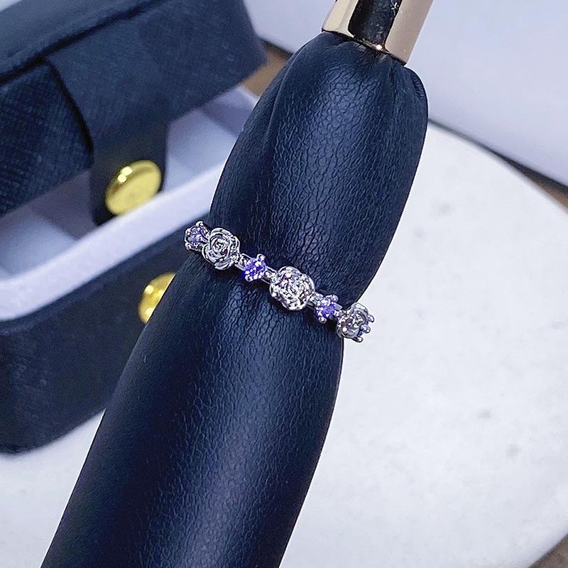 Flower Series Open Ring Temperament Personality Niche Design Light Luxury High-End Ring