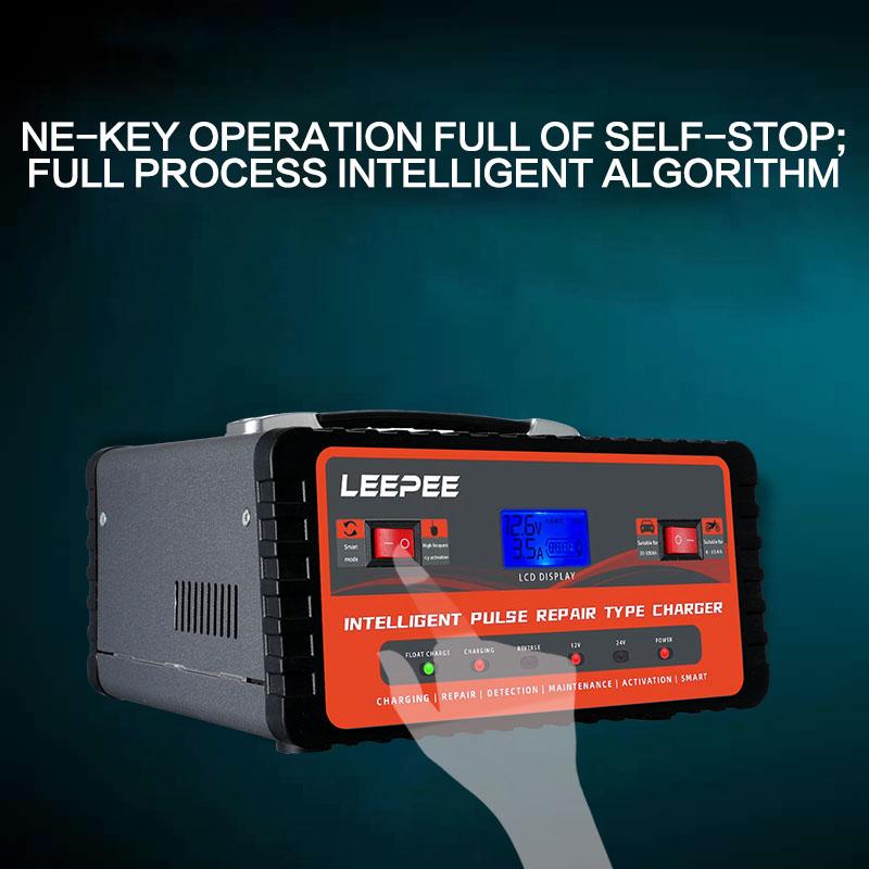 Car Battery Charger Overvoltage Protection Digital LCD Display 12V 24V 300Ah Intelligent Pulse Repair