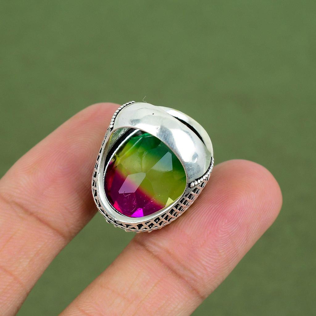 Faceted Multi Tourmaline Ring 925 Sterling Silver Ring Handmade Unique Ring Tourmaline Gemstone Jewelry Gifts For Her Available In Ring Size