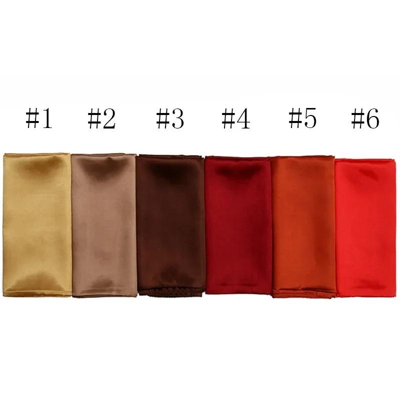 90cm Solid Colors Neckerchief Hijab Scarf For Women Silk Satin Headband Hair Scarves Female Square Shawls Head Scarfs For Ladies