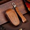 Leather Car Key Case Cover Fob Accessories for Hyundai Tucson Solaris Sonata Hybrid Nexo Nx4 Grand Santa Fe Keychain Holder Bag
