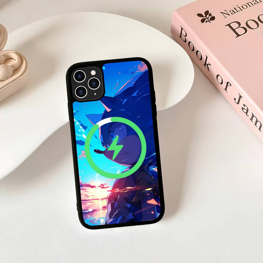 

1pc Classic Cartoon S-sonicS Movie Phone Magnetic Case For IPhone 16 14 13 12 11 15 Pro Max For Magsafe Wireless Charge Cover iPhone 17 Pro