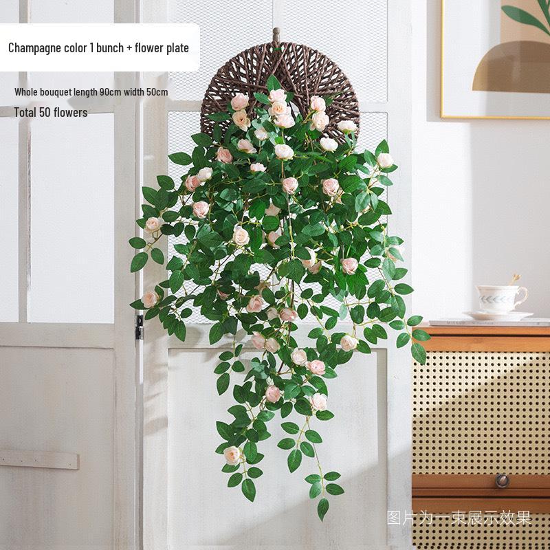 Artificial Rose Flower Vine for Wall & Pipe Decoration In Living Rooms, Malls & Courtyards