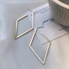 And American Style Square Exaggerated Earrings for Women, 2026 New Popular Model, Light Luxury High-End Design, Pure Silver Earrings, Ear Studs