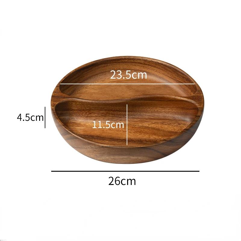 Wooden Fruit Plate Snacks Compartment Tray Home Living Room Fruit Plate Nuts Snacks Platter Kitchen Supplies