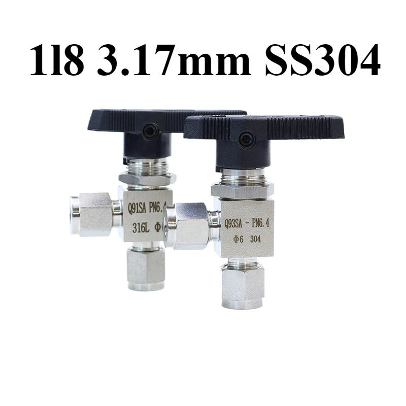 3 4 6 8 10 12 14 16 mm 1/8" 1/4" 1/2" Tube OD Compression Union 304 316 Stainless Steel Elbow Ball Valve Water Gas Fuel