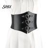 Body Belt Solid Color Retro Elastic Women Corset Exquisite Fine Craftsmanship Faux Leather Lace-up Buckle Wide Clothes Accessories Dress
