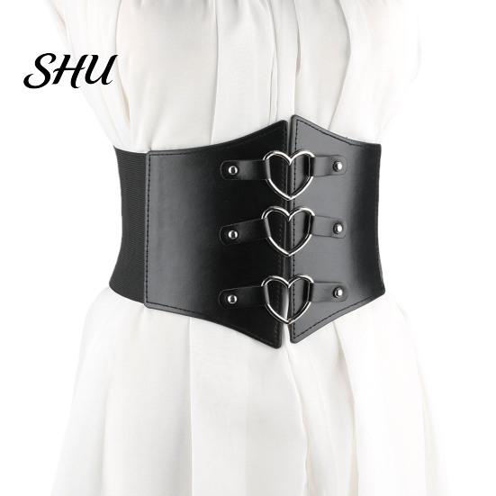 Body Belt Solid Color Retro Elastic Women Corset Exquisite Fine Craftsmanship Faux Leather Lace-up Buckle Wide Clothes Accessories Dress