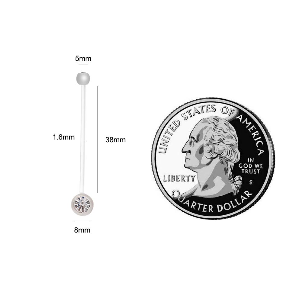 10 Stück Bauchnabelpiercing für Schwangerschaft und Mutterschaft, flexibel, klar, langer Bauch