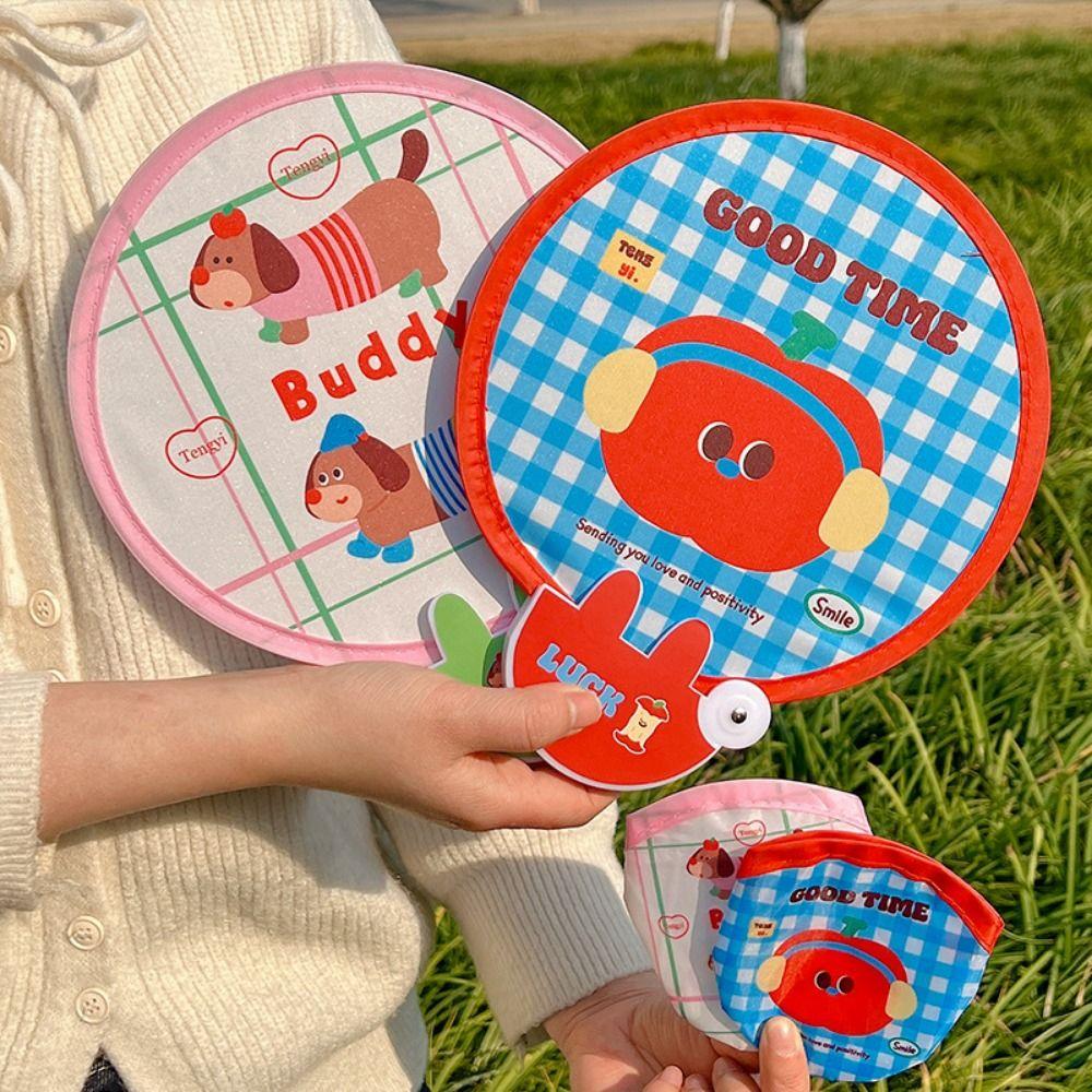 4Pcs Cute Foldable Round Fans Mini Cool Fan Portable Hand Fan  Kids Gift