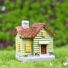 Mini House Figurine Miniature Resin House Building Model for Fairy Garden Moss Landscape DIY Craft Home Decor