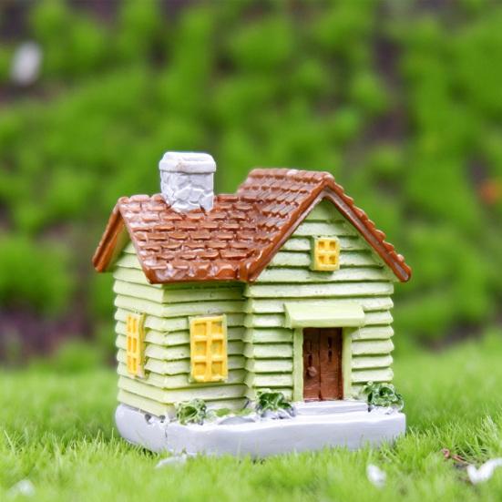 Mini House Figurine Miniature Resin House Building Model for Fairy Garden Moss Landscape DIY Craft Home Decor