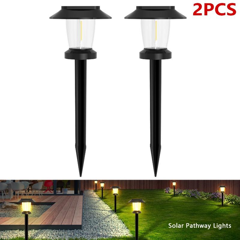 1000MAH LED Bright Solar Landscape Pathway Lighting Outdoor Waterproof 3 Modes Solar Garden Lights for Yard Path Walkway Lawn Decoration