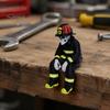Veteran Retirement Gift 3D Printed Firefighter Skeleton Shelf Sitter, Gothic Fireman Soldier Robed Masculine Office Decor Figurine, Collectible