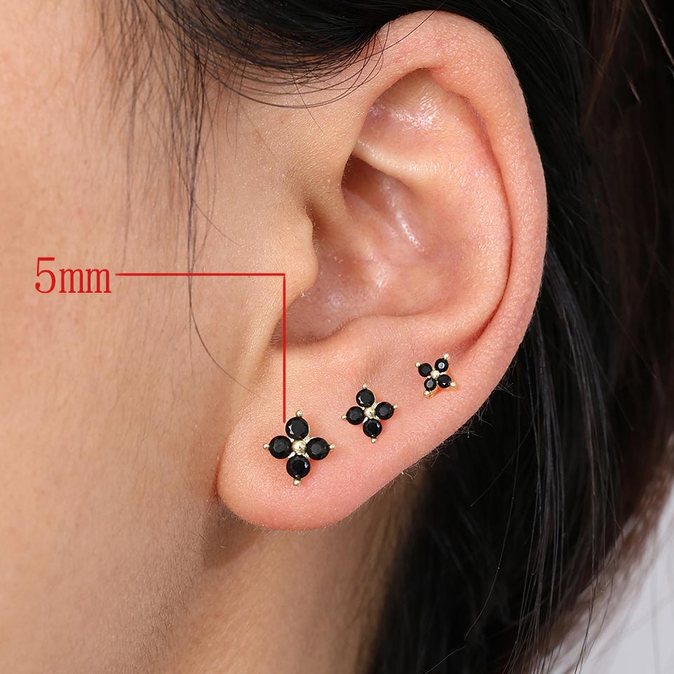 

ZAKOL Fashion Small Flower Stud Earrings Minimalist Gold Color Ear Bone Ear Accessories For Women Girls