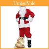 Traje Luxuoso de Flanela do Pai Natal Plus Size Para Fantasia de Adulto