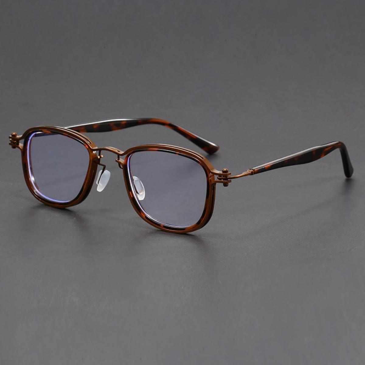 Retro Contrasting Metal Frame Glasses for Men and Women Classic Fashion Optical Reading Glasses