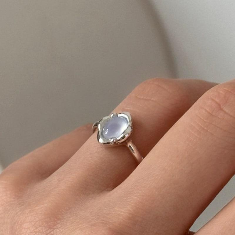 

warmrecord Silver925 Wax flower Ring_Peridot/Mint/Lavender Chalcedonia_R035 Lavender Chalcedonia