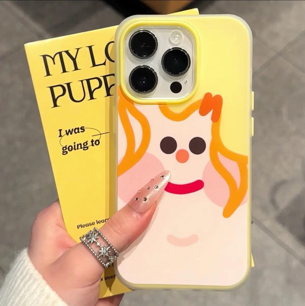 Cute square face expression applies to iPhone16/17promax mobile phone case Apple 15 skin matte 13/14 set