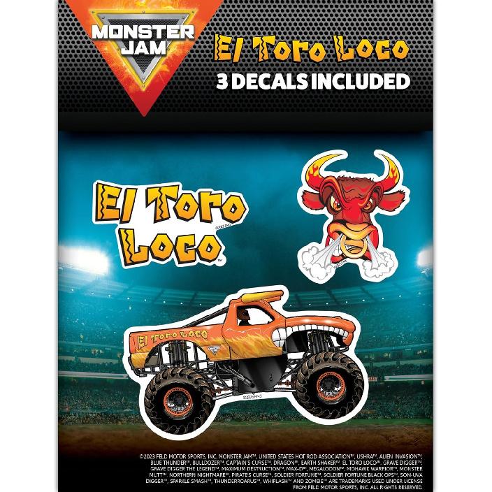 Наклейки El Toro Loco - Набор из 3 оранжевых виниловых наклеек с быком для автомобиля, El Toro Loco 1