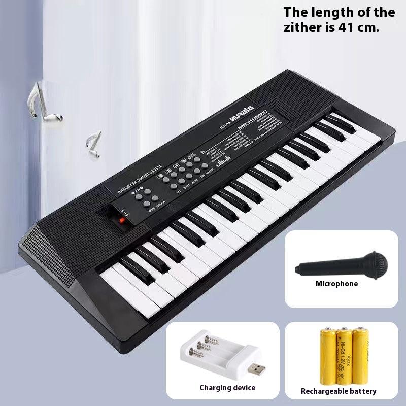 37 Keys Kids Electronic Piano Organ Keyboard With Microphone Rechargeable Education Toys Musical Instrument Children Gifts чёрный
