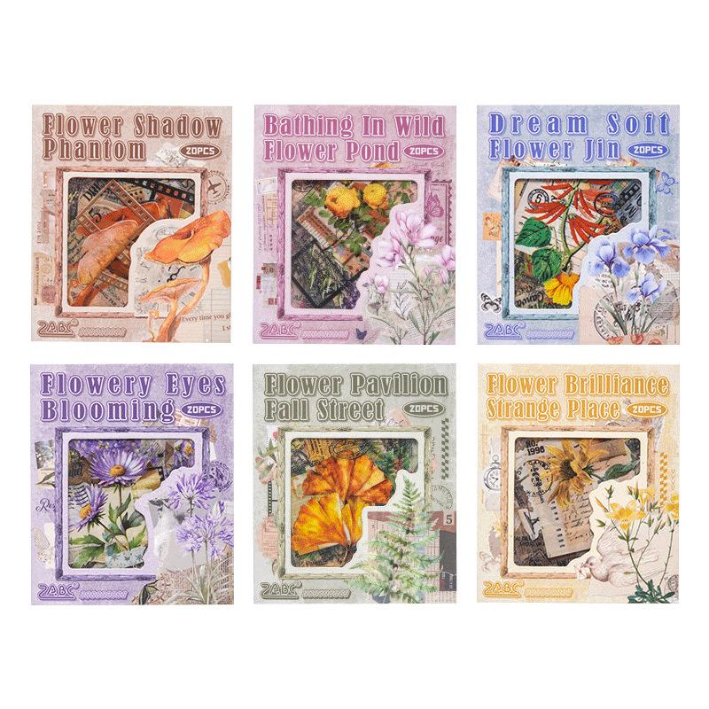 20pcs Kawaii Stationery Stickers First Encounter with Flower Language Diary Decorative Stickers Scrapbooking Craft Stickers