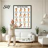 Tai Chi Chair Exercise Poster Workout Unframed Routine Clear Visual Instructions Low Impact Guide Seated Chart for Seniors Beginners Gentle