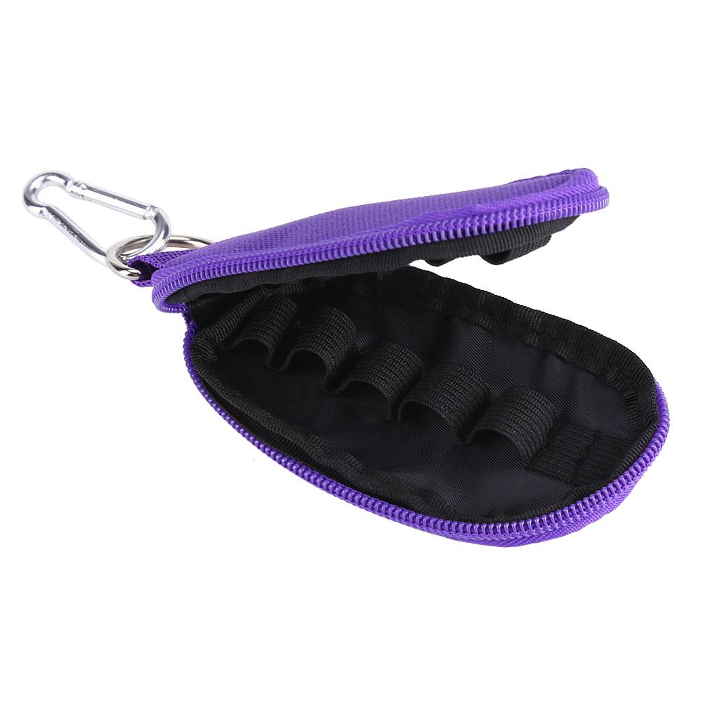 Portable key Chain Style 10-Compartment 23ML Essential Oil Holder Storage Bag Case (Purple)