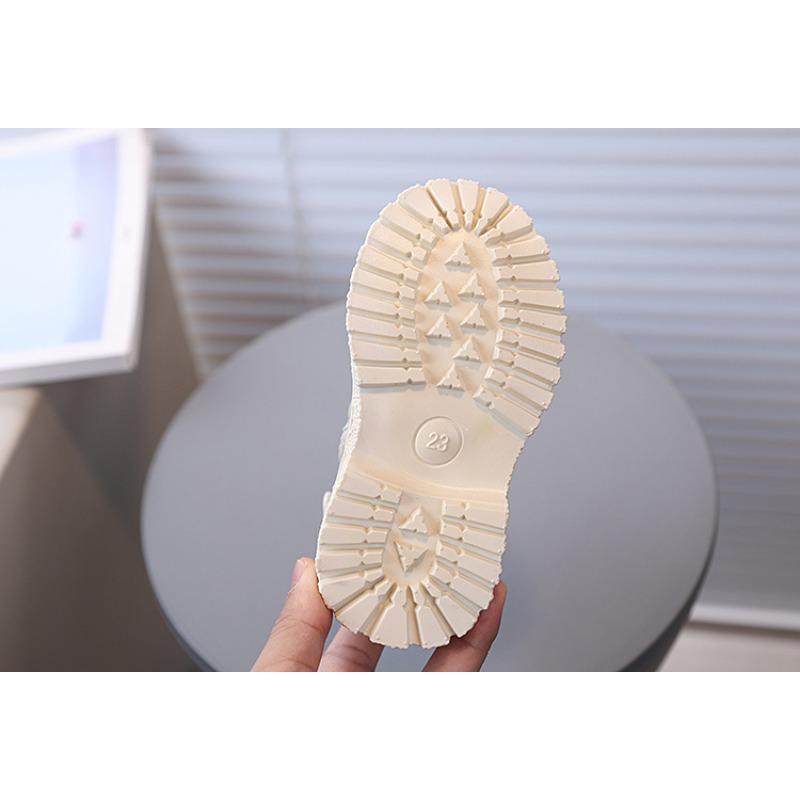 New Winter Korean Style Lined Children's British Ankle Boots Girls Side Zipper Fashion Soft Durable Leather Boots