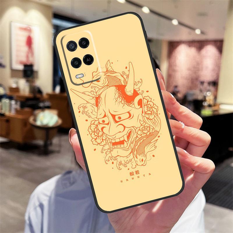 Oni Hannya Mask Case For Oppo A78 A98 A79 A18 A38 A58 A40 A60 A80 A16 A76 A96 A15 A74 A94 A54 A17 A77 Cover
