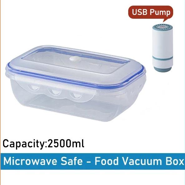 Vakuum Lebensmittelaufbewahrungsbox Transparenter Aufbewahrungsbehälter Kühlschrank-Organizer Mikrowellengeeignet Frischhalte-Versiegelungsbox Lebensmittelspender