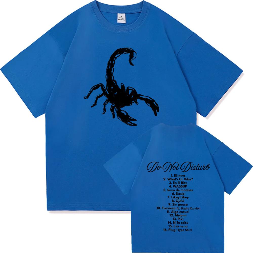T-shirt Miko Giovane Non Disturbare Cotone Manica Corta Grafica Scorpione Moda Larga Casual Donna Uomo T-shirt Streetwear