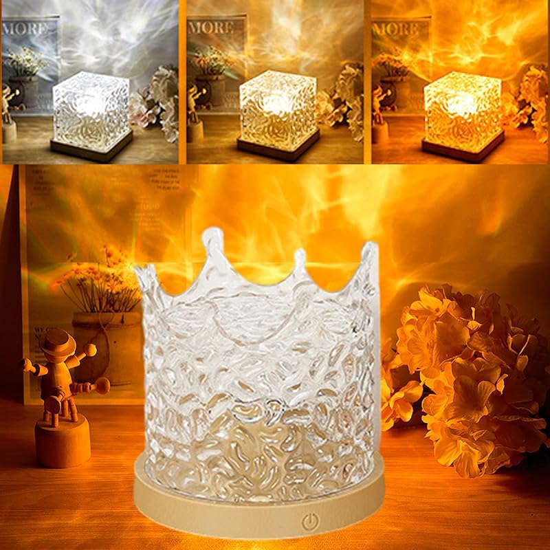 Water Projector Light, LED Water Ripple Aurora, Luminorthe Cube Lamp, LED Water Ripple Northern Aurora Projector, Ocean Aura Water Lamp, 16-Color