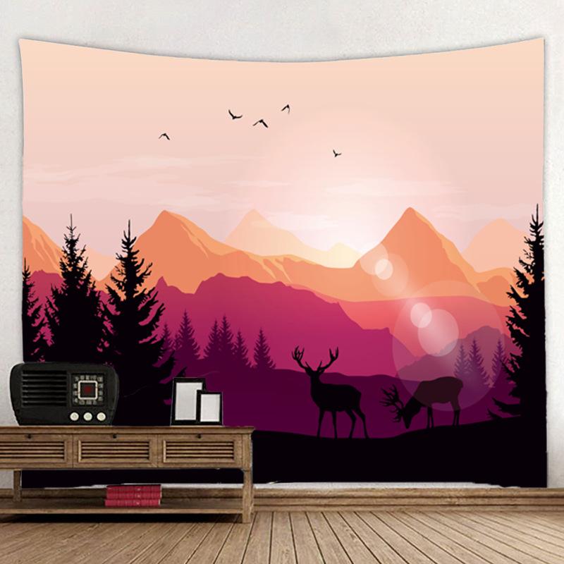 Schöne Landschaft Tapisserie 3D Wald Wasserfall Landschaft Wandbehang Hause Hintergrund Tuch Dekor Garten Poster für Außerhalb