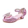 Children's High-heeled Crystal Princess Shoes with Sequins for Girls, Suitable for Stage Performances and Shows