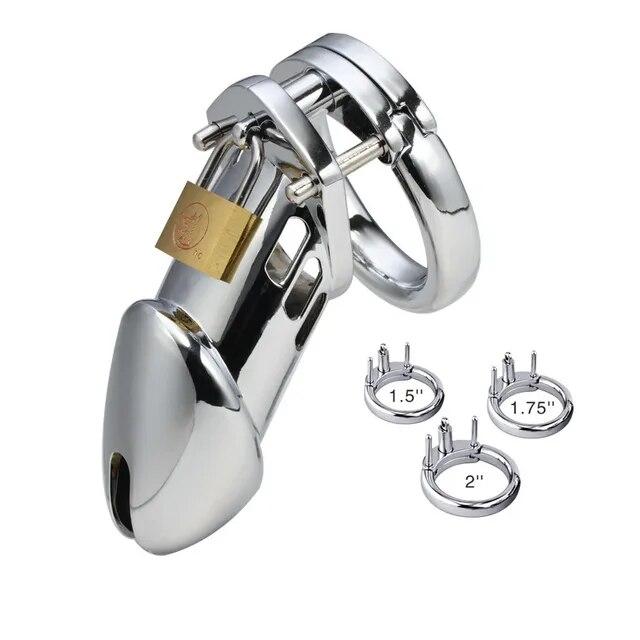 2023 New Male Stainless Steel Chastity Cage Penis Ring Bird Cage Bondage Metal Phallus Abstinence Device BDSM Sex Toys for Men18