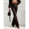 Jeans Donna Skinny Trendy Marrone Scuro – Alta Elasticità, Stile Europeo/Americano, Pantaloni in Denim Casual Micro-Svasati per il 2026.