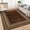 Luxury Chenille Mat Bohemian Floral Persian Mat Machine Washable for Living Room Bedroom Entryway Gray Black Boho Floor Mats