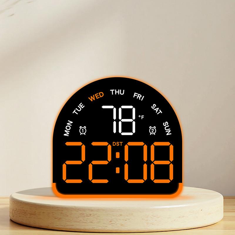 Digital Led Alarm Clock With Temperature And Humidity Display For Home Office Decor