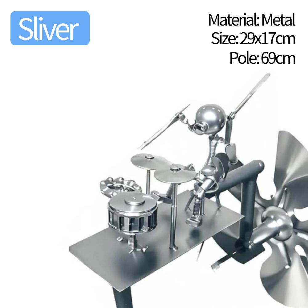 

Handmade Metal Drummer Windmil Wind Spinner Wind-Powered Guitar Windmill Sculpture for Garden Yard Patio Lawn Porch Backyard