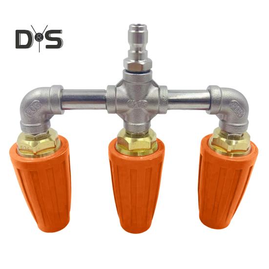 

Вращающаяся насадка, тройная насадка, запасной наконечник для мойки высокого давления 4000 фунтов на кв. дюйм, вращающаяся насадка для мойки пола и окон темно-оранжевого