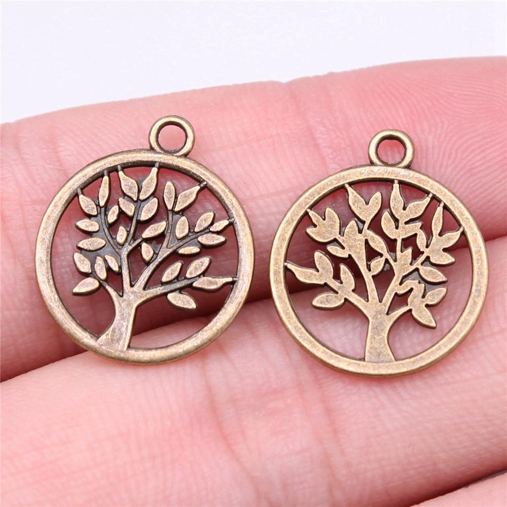 Charms Round Tree Of Life Pendants Vintage Jewelry Supplies QC109